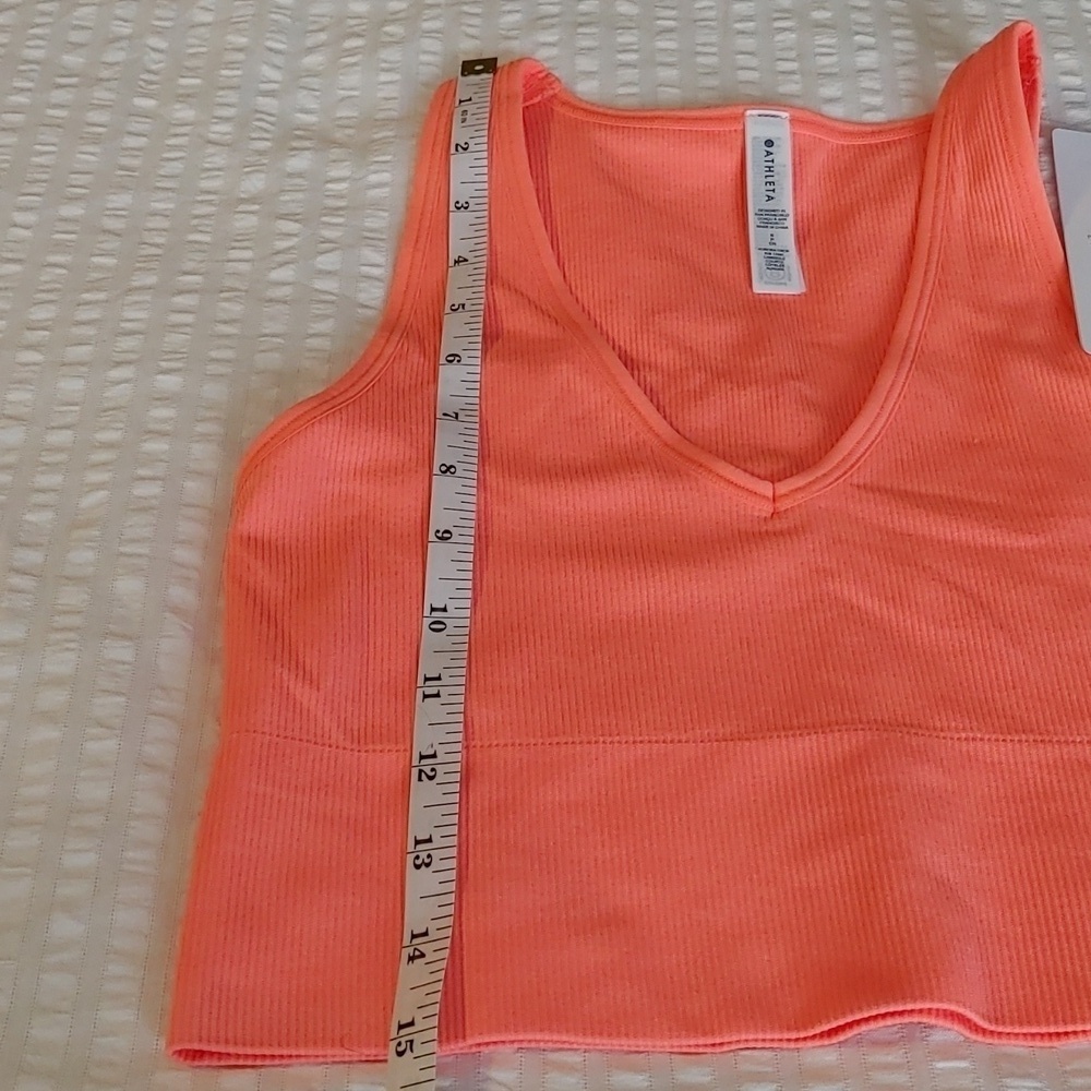 NWT Athleta Aurora Crop Rib Coral Tank - Picture 12 of 13